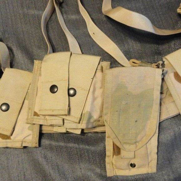 DCU DESERT CAMOUFLAGE FLC LBE LBV LOAD BEARING VEST COMBAT TACTICAL POUCHES 1903 - Picture 7 of 15